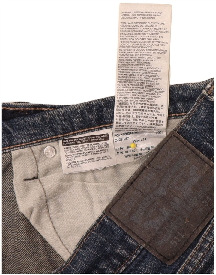 Levi's Herre 511 denimshorts W34 Stor marineblå bomuld