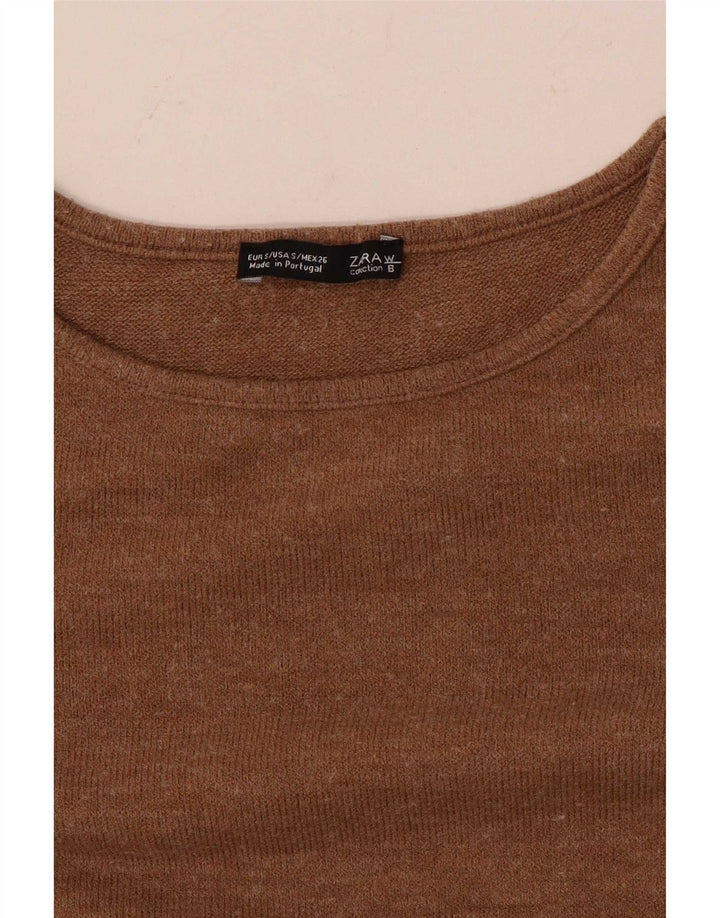 Zara Dame Oversized Top 3/4 ærme UK 10 Small Beige