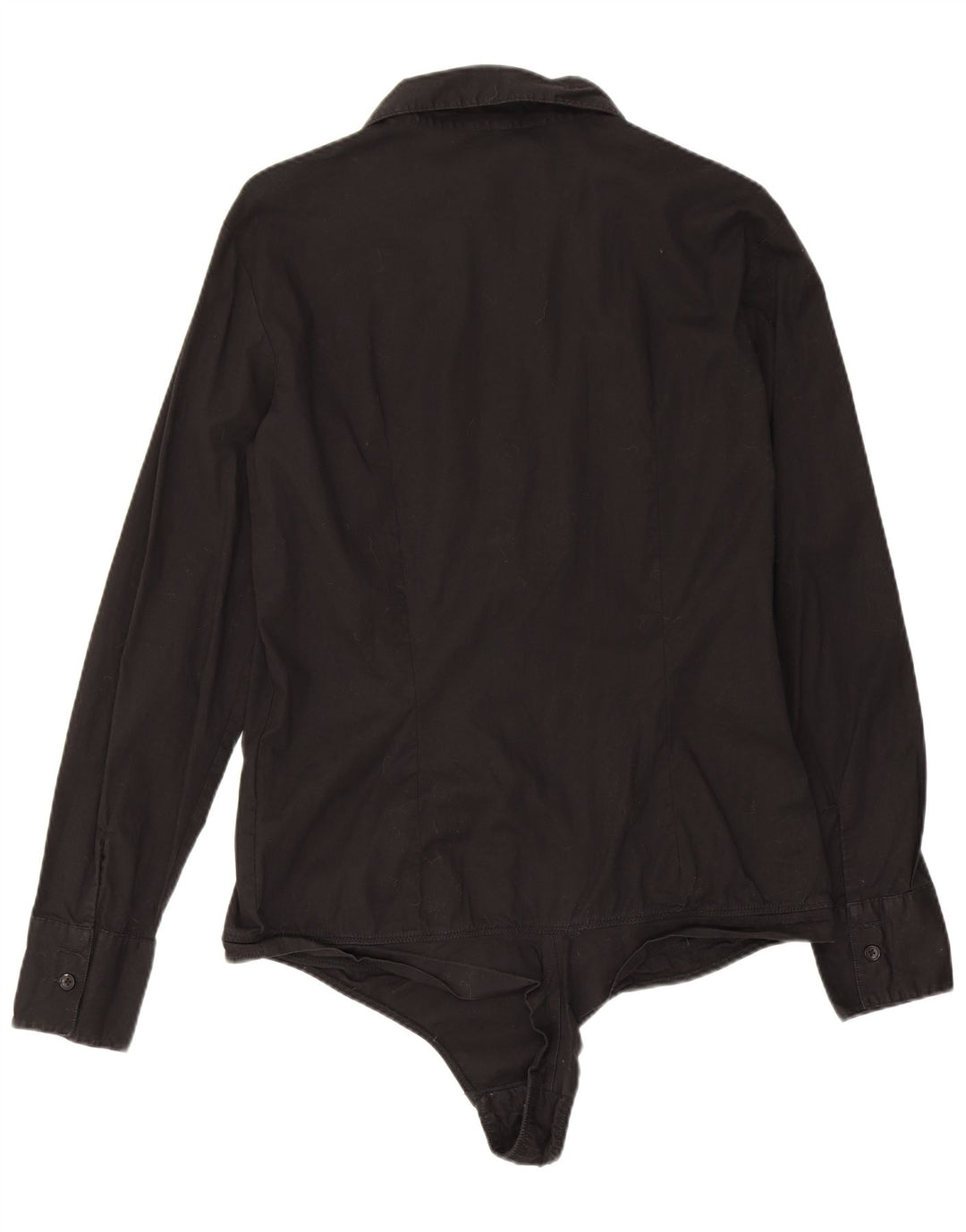 Benetton Womens Shirt Bodysuit UK 14 Stor sort bomuld