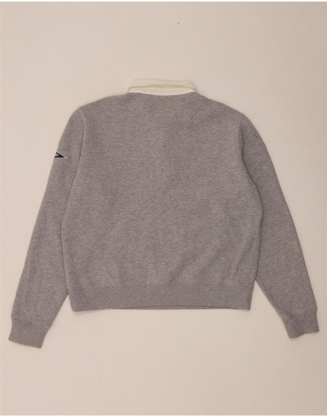 Superdry Dame Oversized Polo Neck Sweatshirt Jumper UK 12 Medium Grey