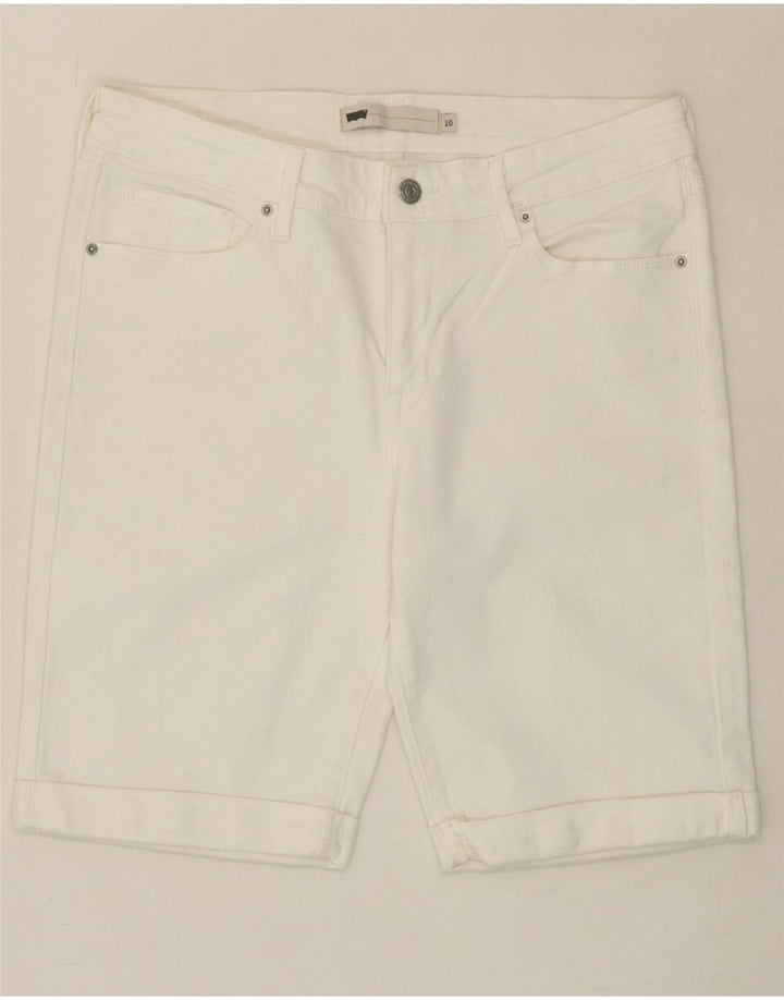 LEVI'S Womens Denim Shorts US 10 Large W30 White Cotton Vintage Levi's and Second-Hand Levi's from Messina Hembry 