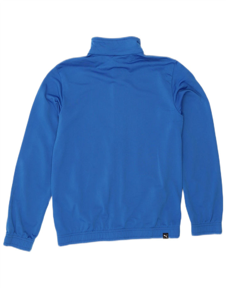 PUMA Boys Graphic Tracksuit Top Jacket 11-12 Years Blue Polyester