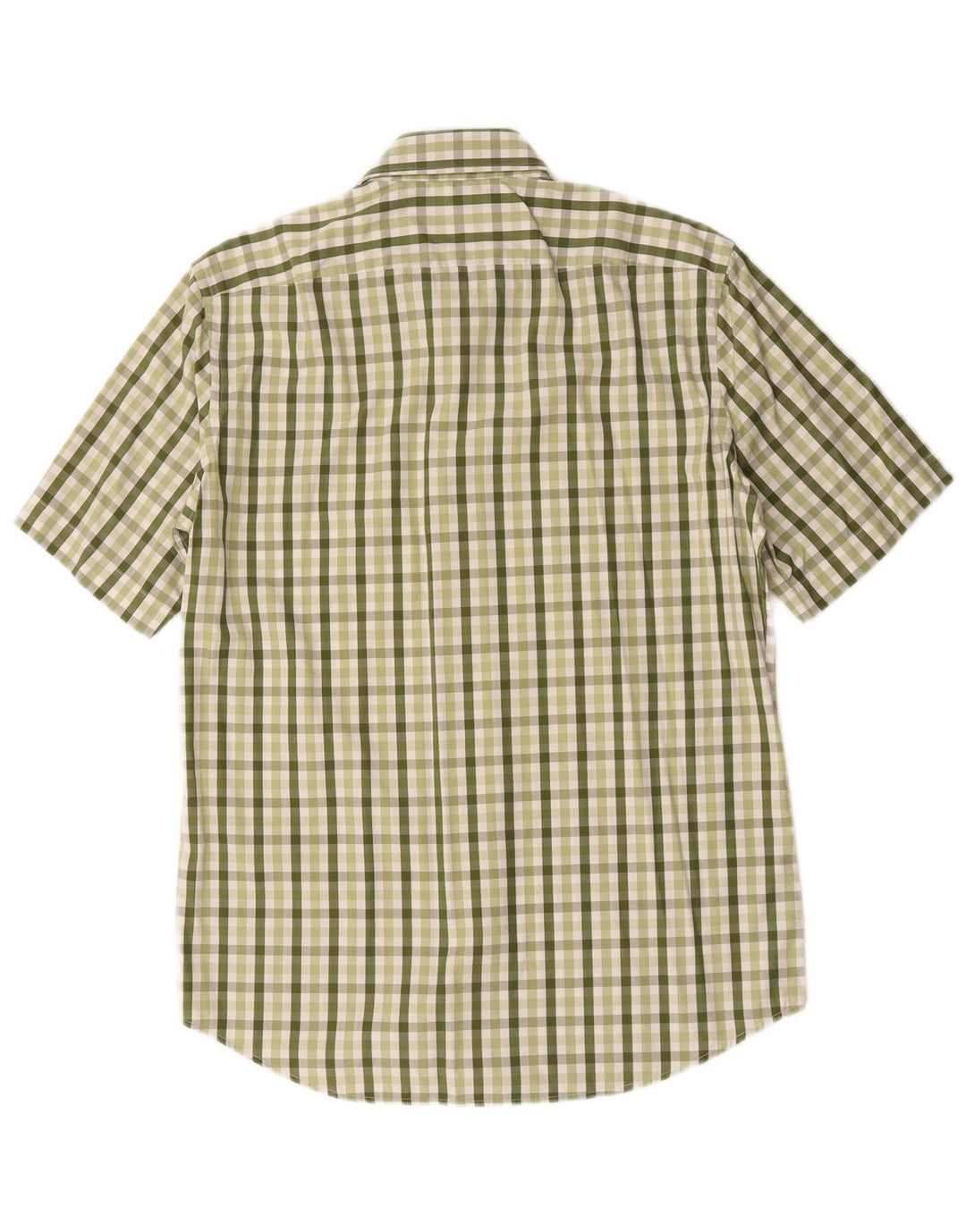 Hugo Boss Kortærmet Herreskjorte Størrelse 40 15 3/4 Medium Grøn Gingham