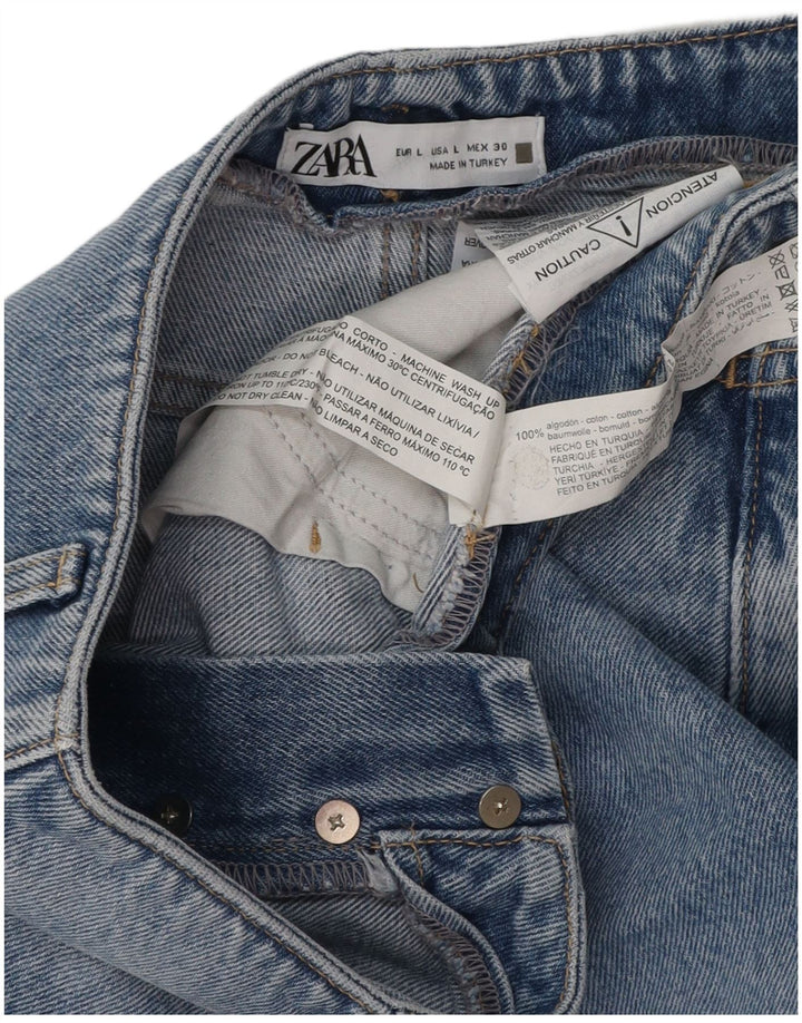 ZARA Dame Denim Nederdel Large W32 Blå Bomuld