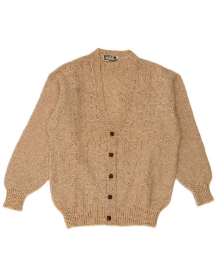 Vintage herre cardigan sweater Stor beige uld