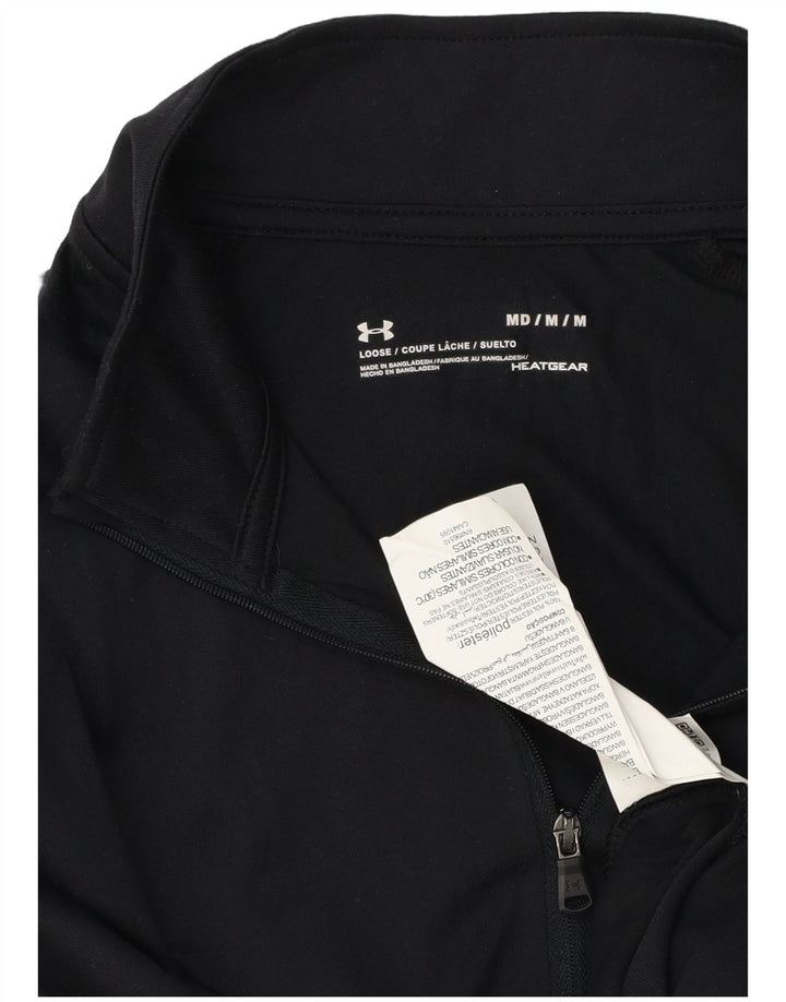 Under Armour Herre Heat Gear Zip Neck Pullover Træningsdragt Top Medium Sort