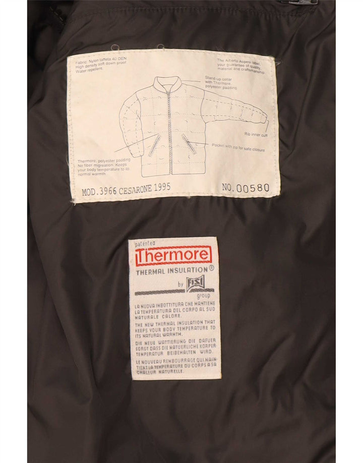 Alberto Aspesi Herre polstret jakke UK 38 Medium Grå Nylon