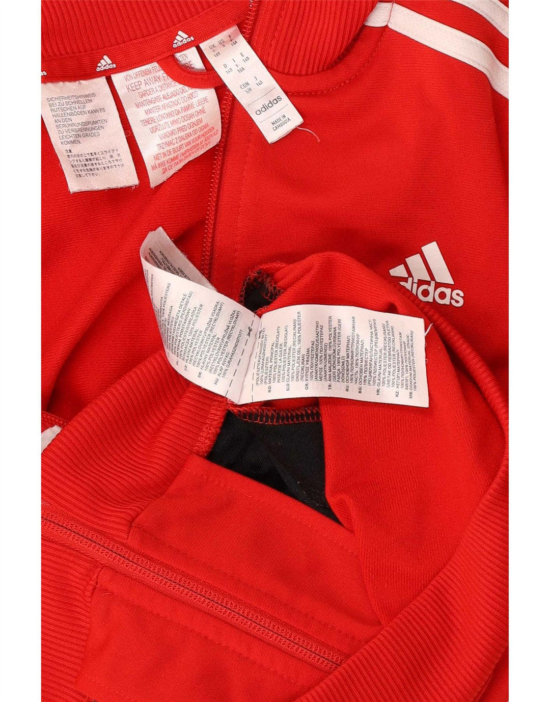 Adidas Boys Aeroready Tracksuit Topjakke 9-10 År Rød Colourblock