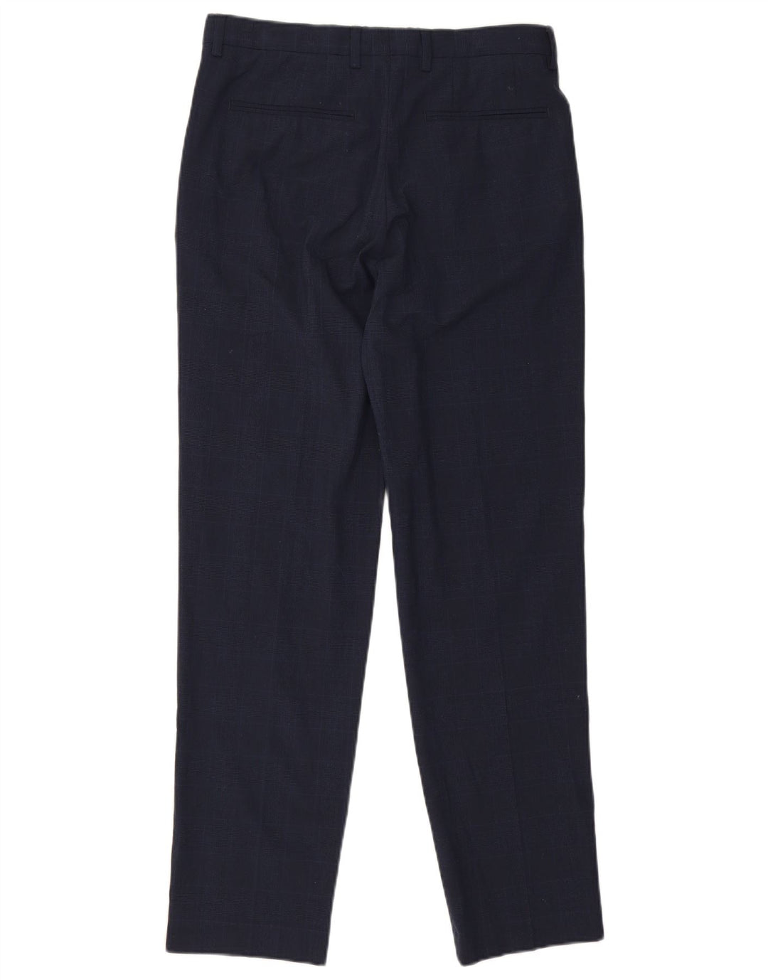 Zara Herre Slim Chino Bukser EU 38 Small W30 L29 Marineblå Ternet polyester