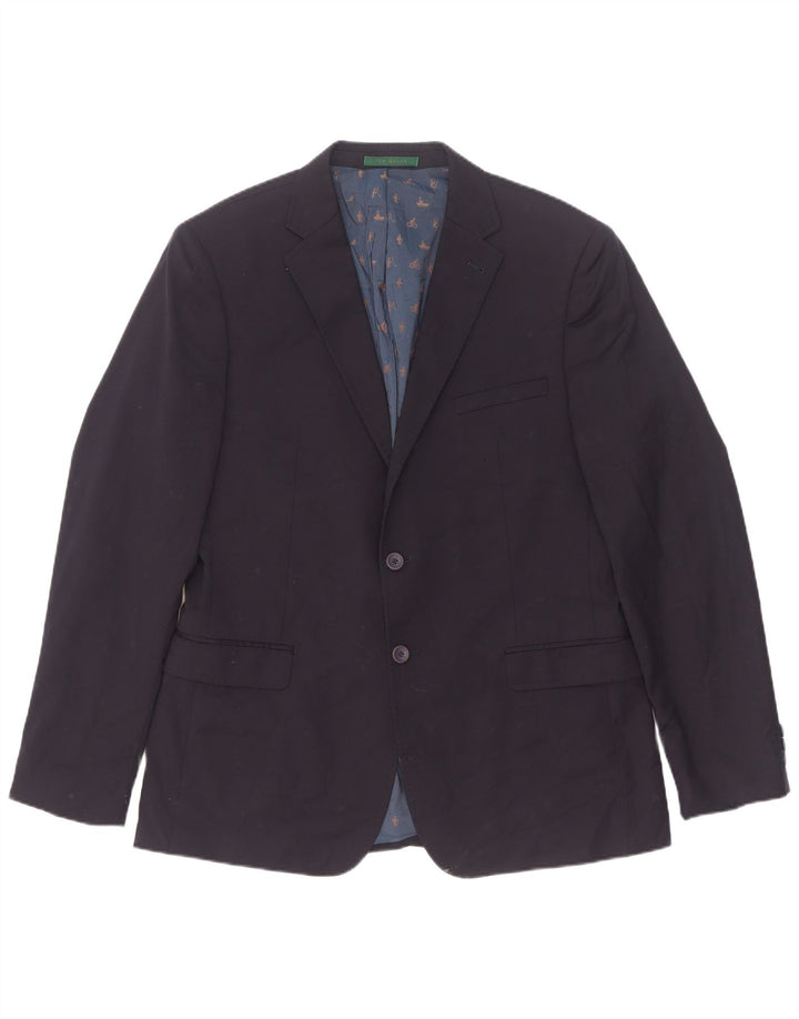 Ted Baker Herre Modern Fit 2-knaps blazerjakke str. 42 XL Marineblå Uld