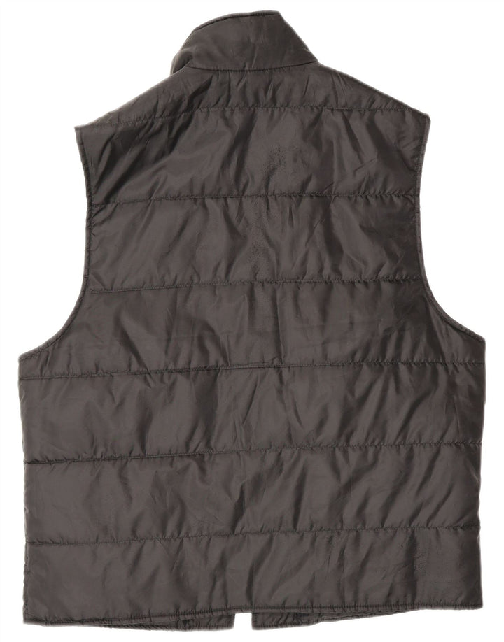 Vintage Dame Polstret Gilet IT 52 XL Sort Polyester
