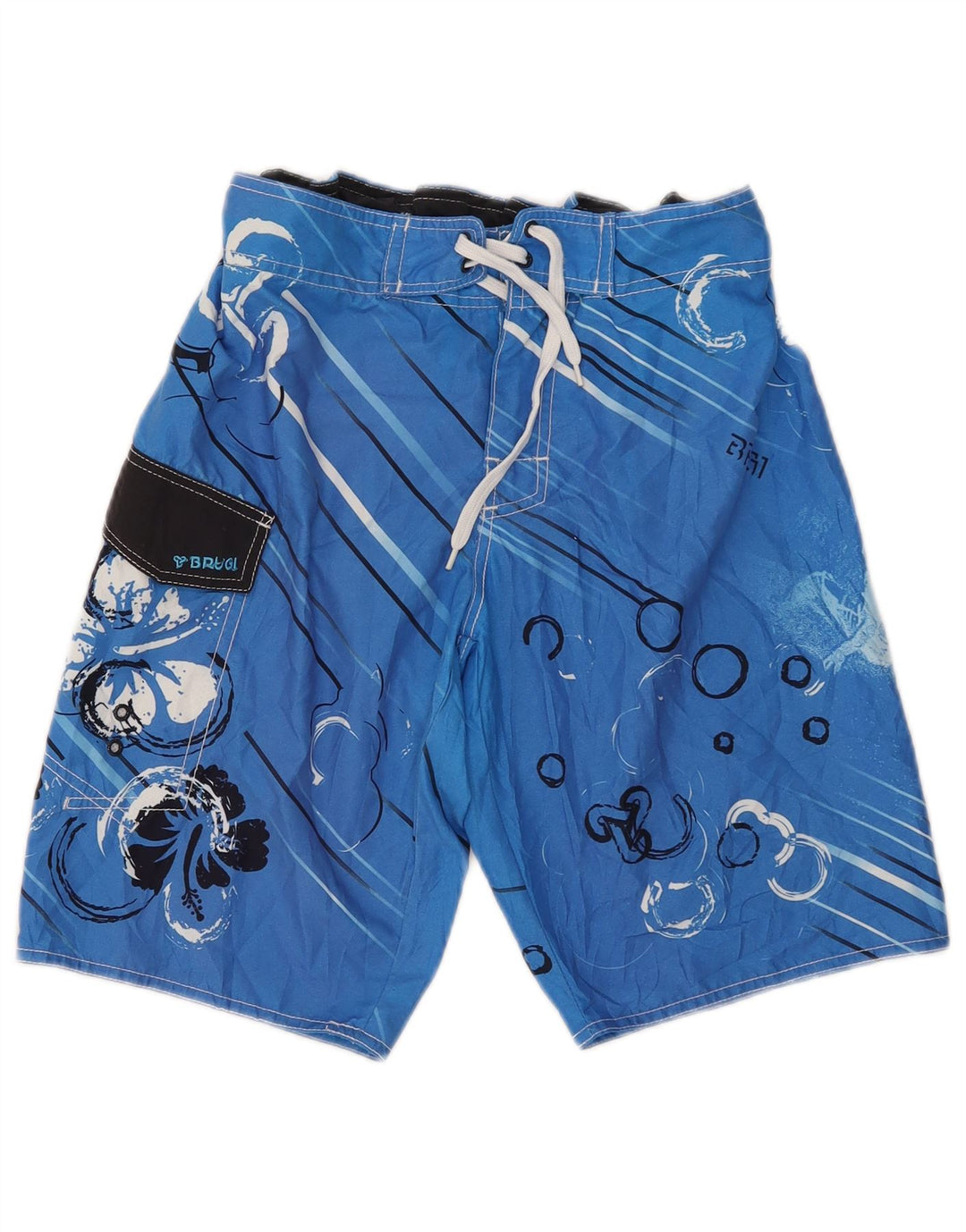 Brugi Herre grafiske svømmeshorts Små blå blomster polyester