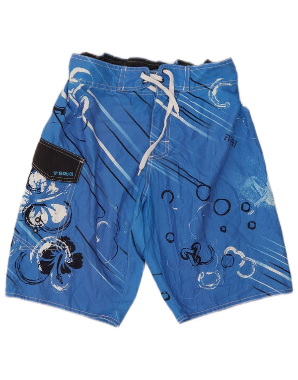 Brugi Herre grafiske svømmeshorts Små blå blomster polyester