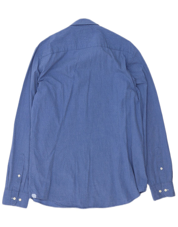 Tommy Hilfiger Herre Slim Fit Skjorte XL Blå Geometrisk Bomuld
