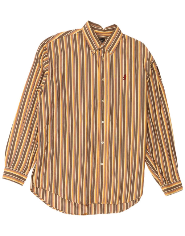 Marlboro Classics Herre Regular Fit skjorte XL brun stribet bomuld