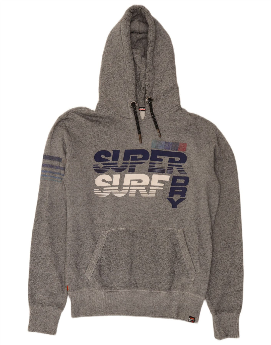 Superdry Grafisk hættetrøje til mænd mellemgrå flækket bomuld