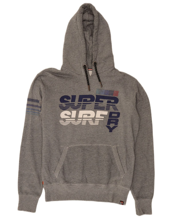 Superdry Grafisk hættetrøje til mænd mellemgrå flækket bomuld