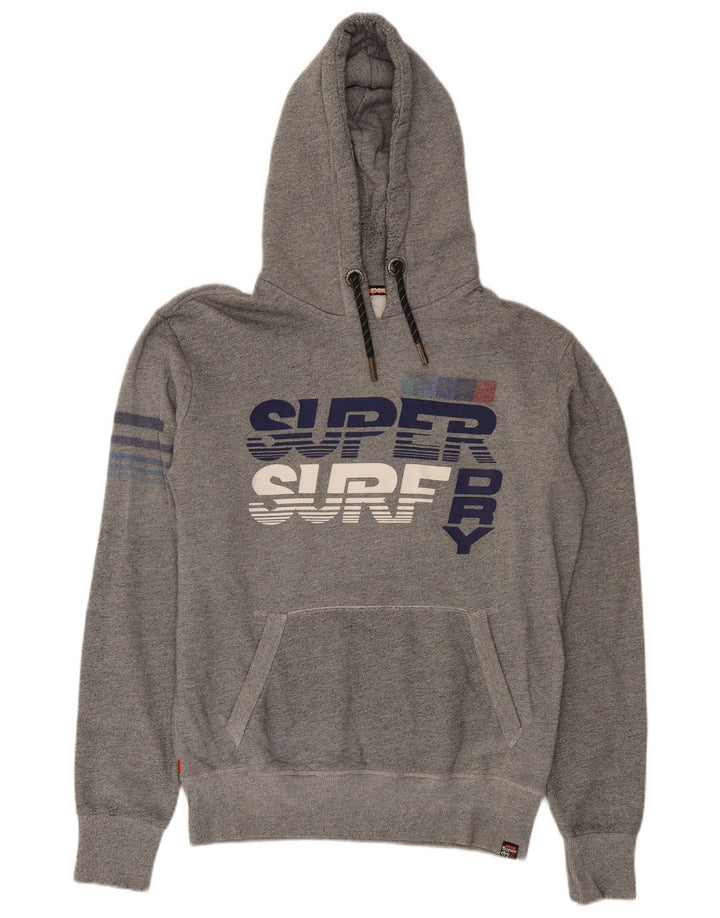 Superdry Grafisk hættetrøje til mænd mellemgrå flækket bomuld