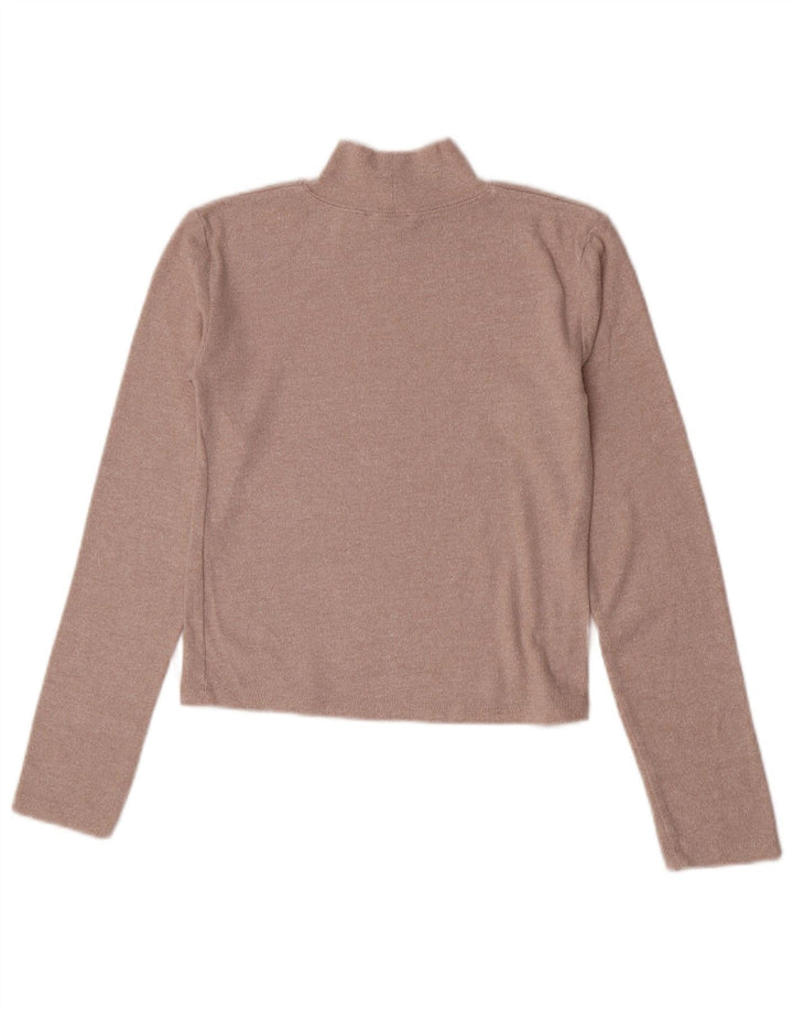 Zara Womens Crop Top Langærmet UK 12 Medium Beige