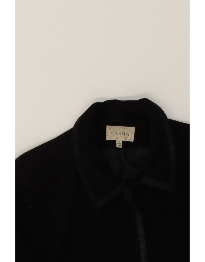 SASHA Womens Overcoat UK 16 Large Black Wool Vintage Sasha and Second-Hand Sasha from Messina Hembry 