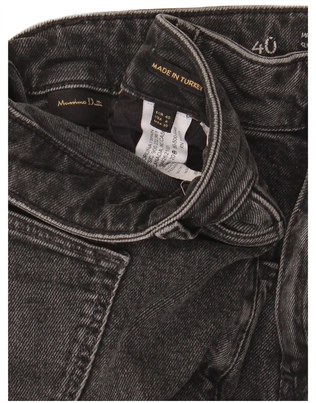 Massimo Dutti Dame Mid Rise Slim Tapered Jeans EU 40 Medium W30 L28 Grå