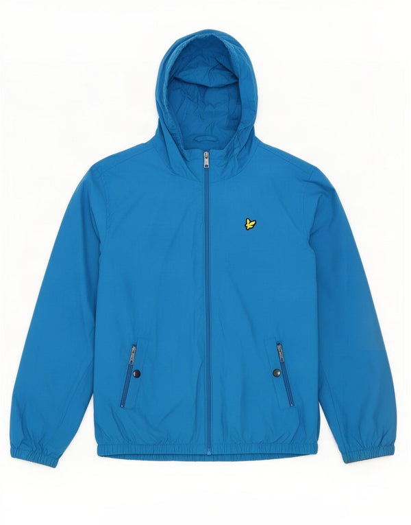 Lyle & Scott drenge hætte regnjakke 12-13 år blå bomuld