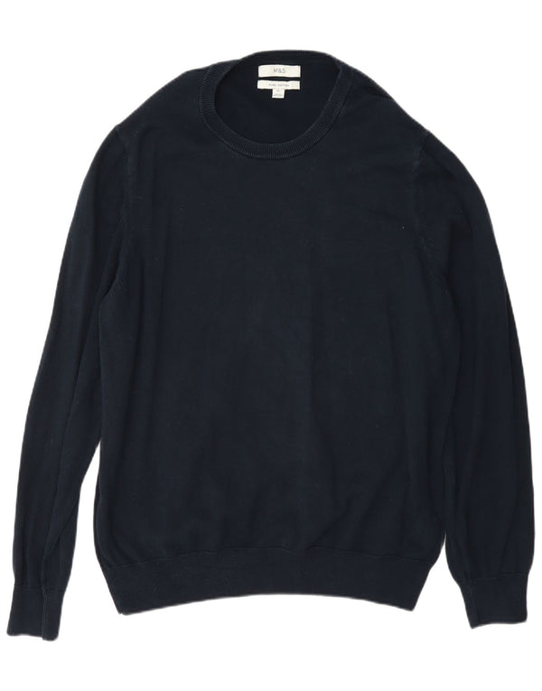 Marks & Spencer Herre sweater med rund hals XL marineblå klassisk