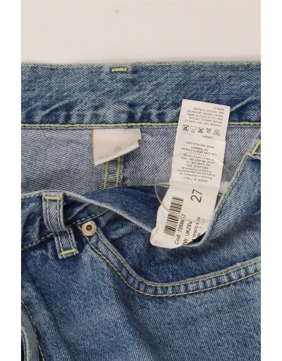 Dondup Dame Distressed Straight Jeans W27 L28 Blå Bomuld