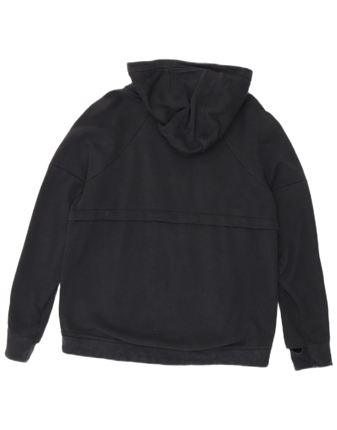 Nike hættetrøje med lynlås til kvinder UK 14 Medium Sort bomuld