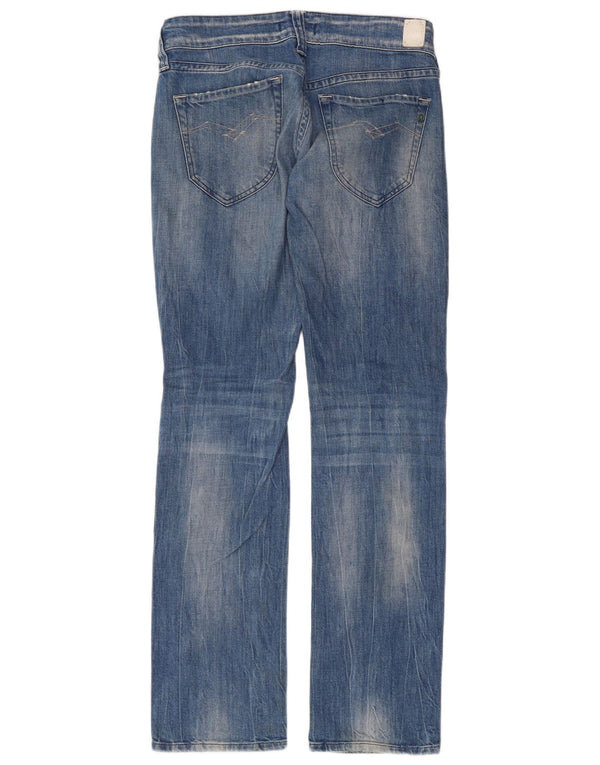 Replay Womens Newswenfani Relaxed Fit Bootcut Jeans W26 L32 Blå Bomuld