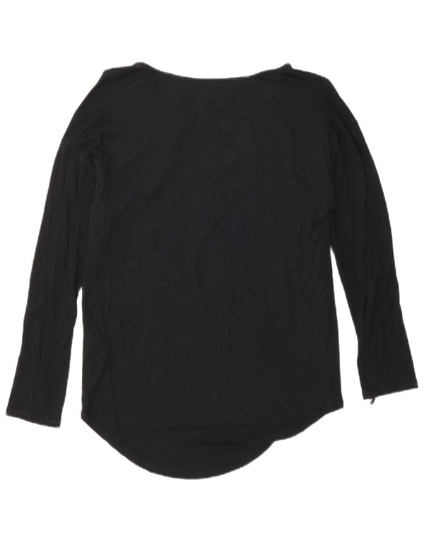 Desigual Dame Grafisk Top Langærmet UK 14 Medium Sort Paisley Viscose