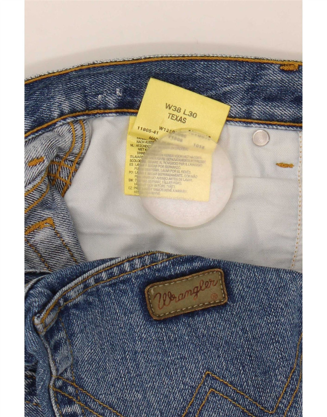 Wrangler Herre Texas Straight Jeans W38 L30 Blå Bomuld