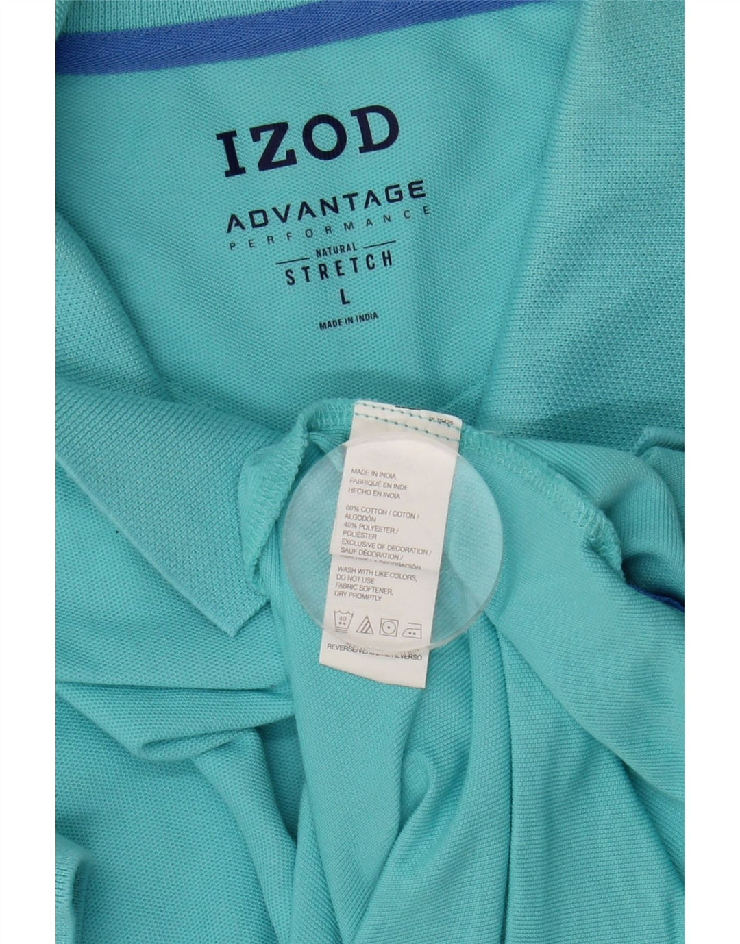 IZOD Poloskjorte til mænd Stor turkis bomuld