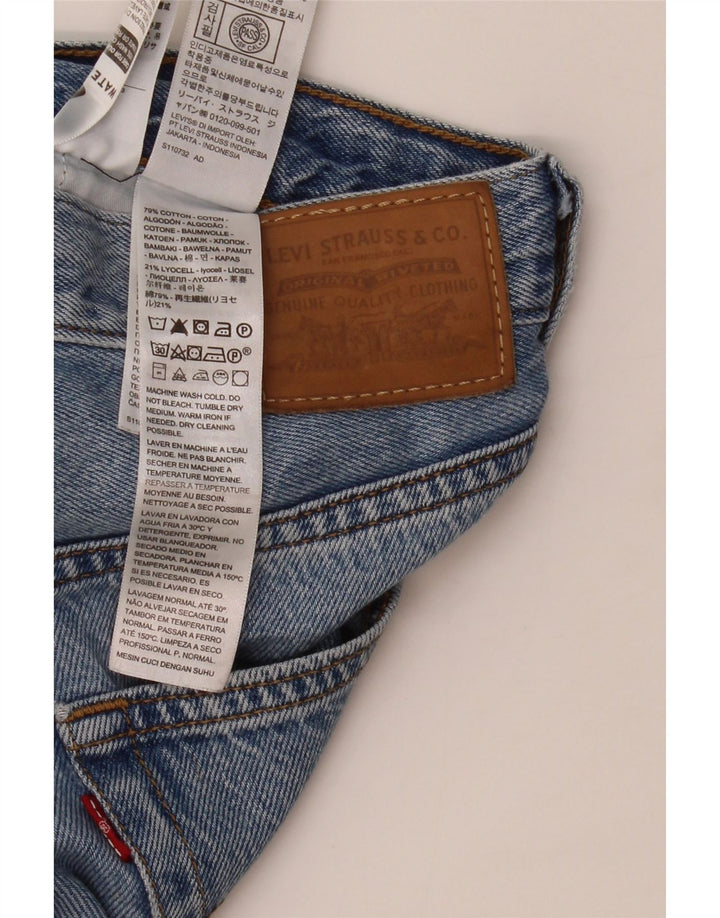 LEVI'S Dame Ribcage Straight Jeans W27 L27 Blå Bomuld