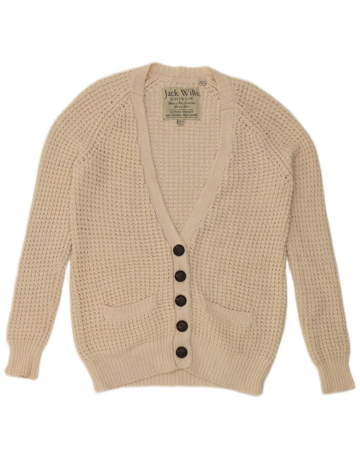 Jack Wills Dame Oversized Oversized Cardigan Sweater UK 10 Small Beige