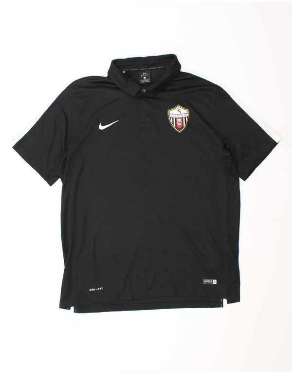 Nike Herre Dri Fit grafisk poloshirt Stor sort Colourblock Polyester