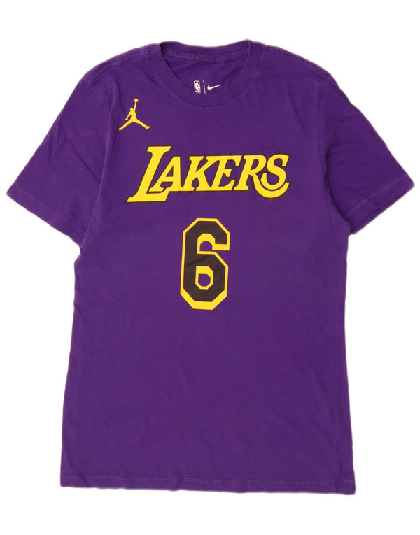 Nike Herre Los Angeles Lakers Grafisk T-Shirt Top Lille Lilla Bomuld