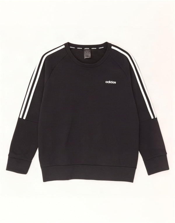 Adidas Womens Sweatshirt Jumper UK 16/18 Large Black Cotton