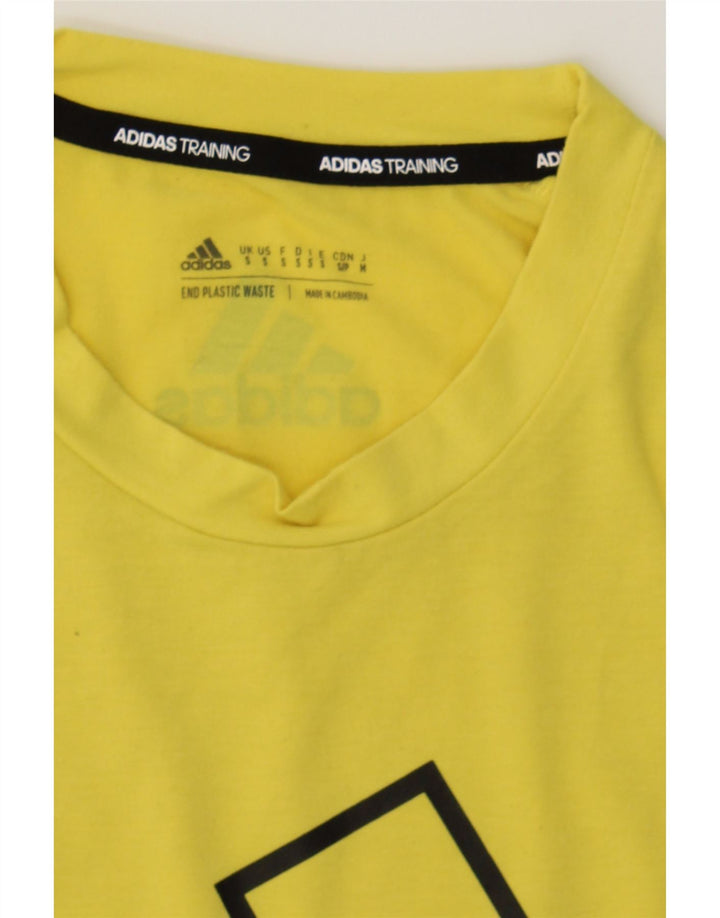 ADIDAS Mens Graphic T-Shirt Top Small Yellow Polyester Vintage Adidas and Second-Hand Adidas from Messina Hembry 