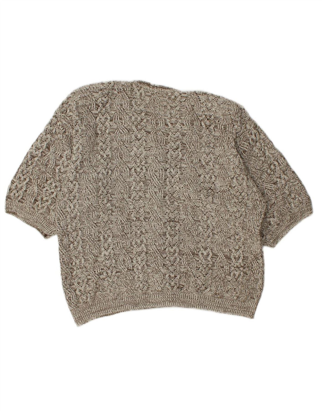 VINTAGE Womens Short Sleeve Cardigan Sweater UK 14 Medium Grey