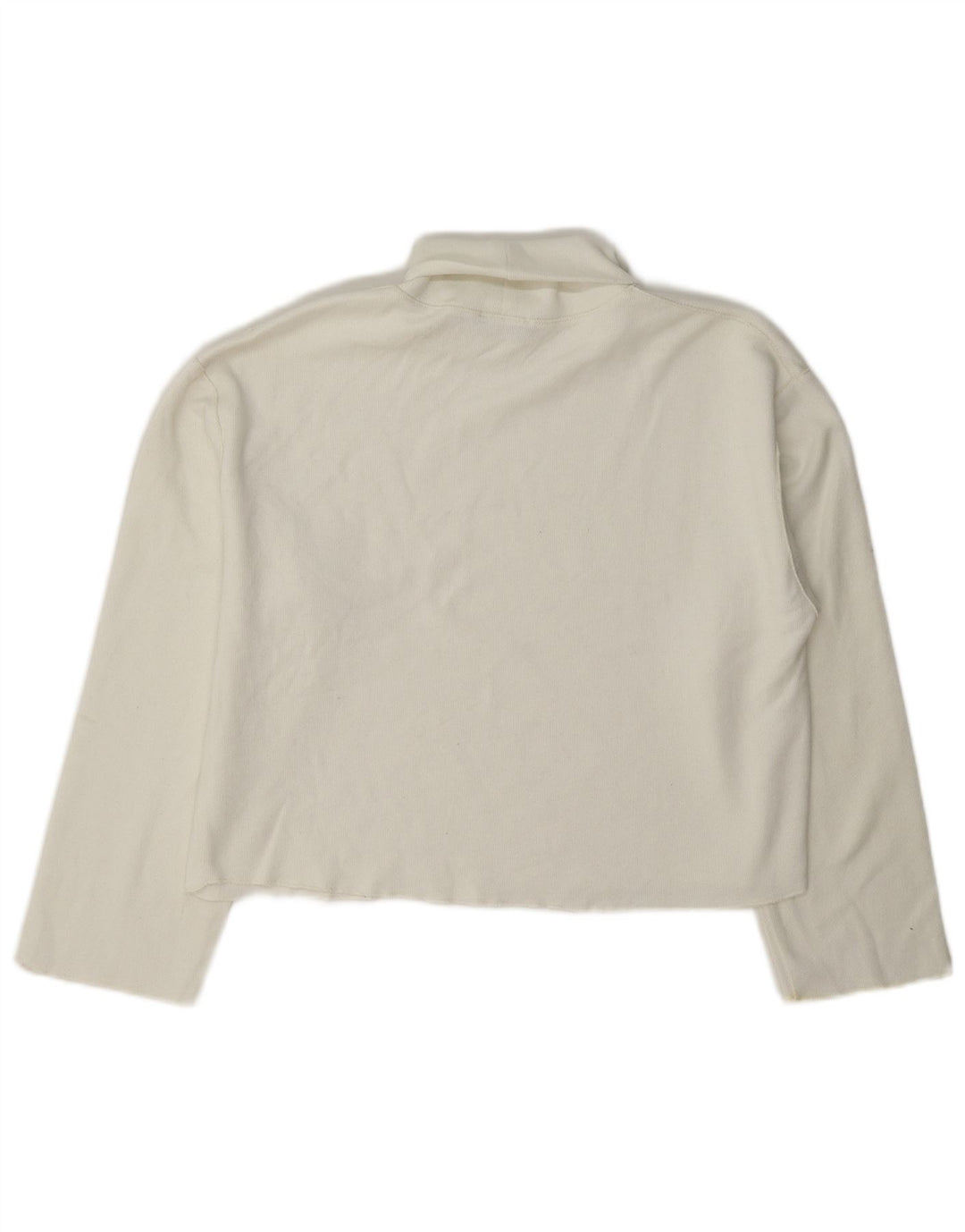 Zara Womens Crop Oversized Roll Neck Jumper Sweater UK 10 Small White