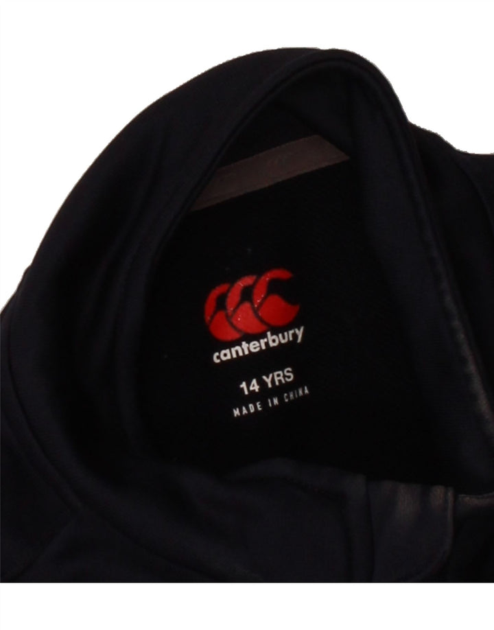 CANTERBURY Boys Zip Neck Pullover Tracksuit Top 13-14 Years Navy Blue Vintage Canterbury and Second-Hand Canterbury from Messina Hembry 