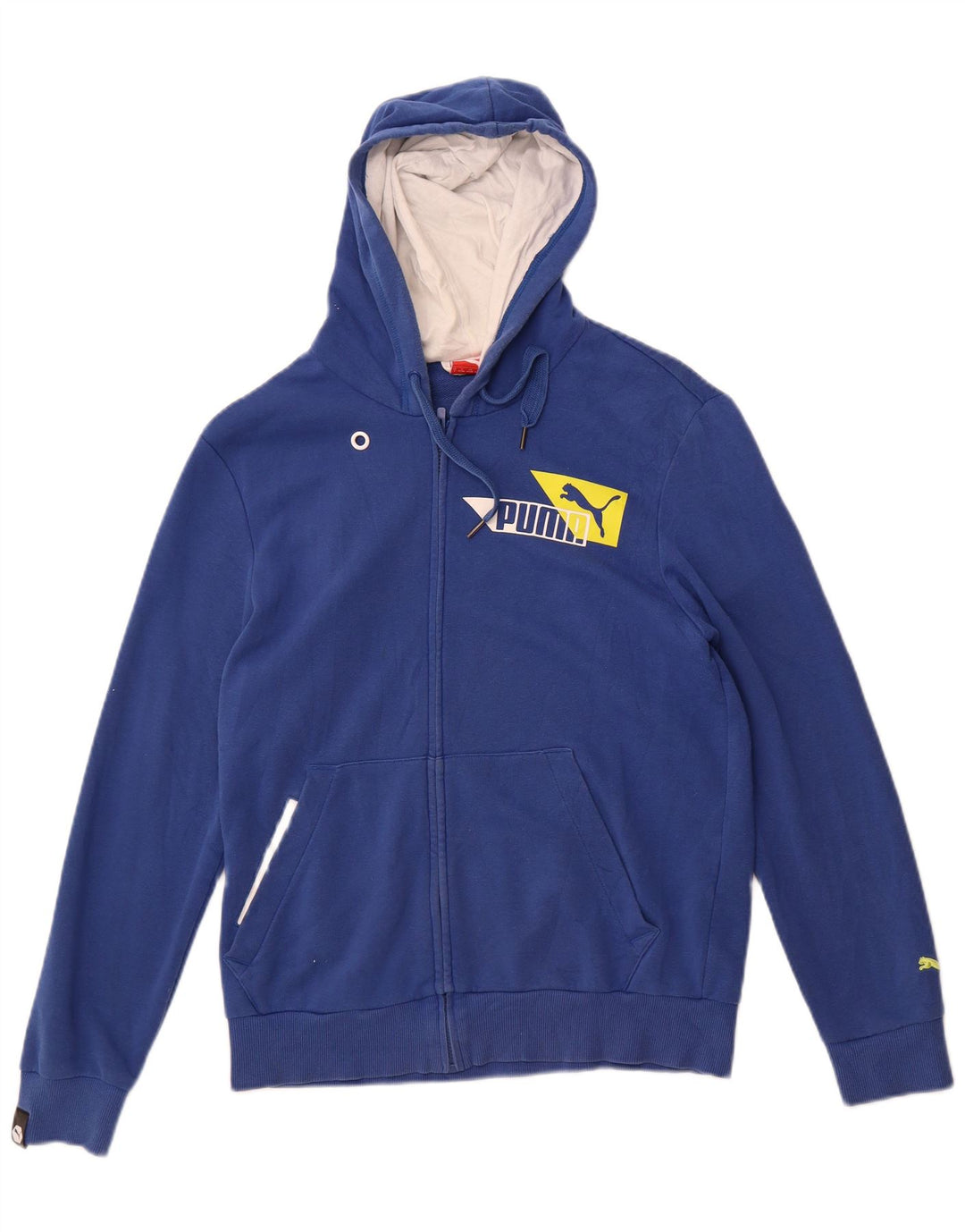 Puma Herre grafisk hættetrøje med lynlås, lille blå bomuld