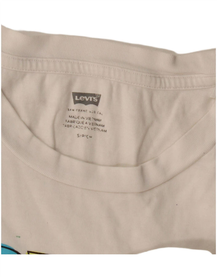 Levi's Dame Grafisk T-Shirt Top UK 10 Small White