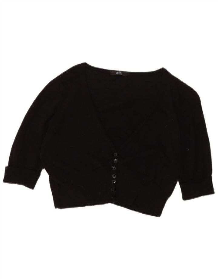 Marks & Spencer Dame 3/4-ærmet Crop cardigan sweater UK 14 Medium Black