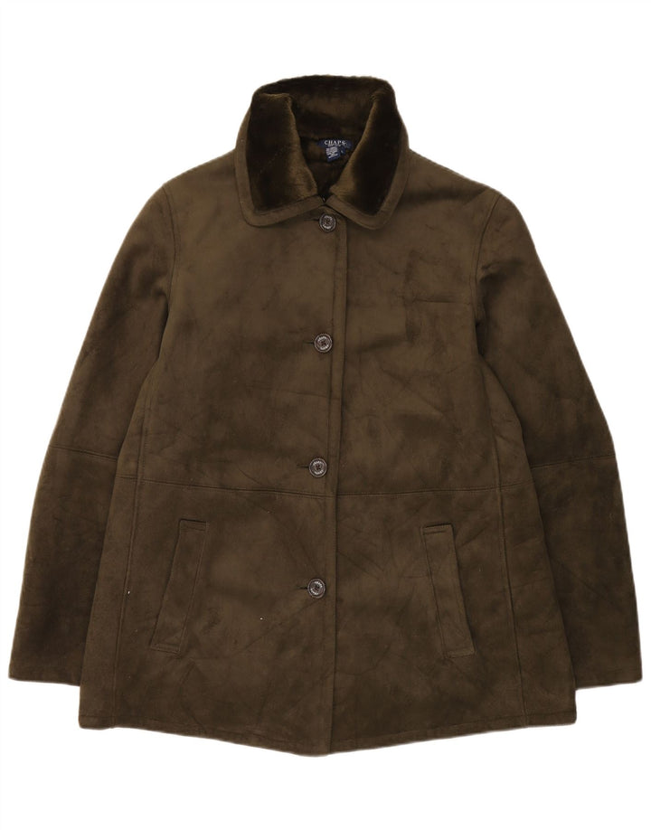 Chaps Sherpajakke til kvinder UK 14 Stor Khaki Akryl