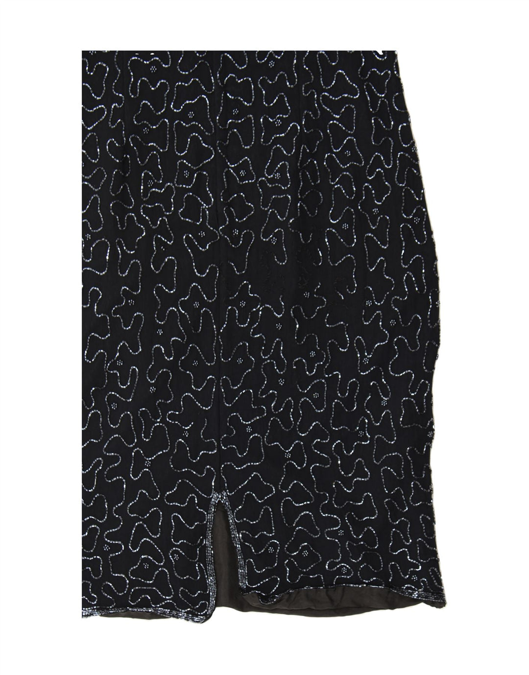 VINTAGE Womens Abstract Pattern Sheath Dress UK 10 Small Navy Blue Viscose Vintage Vintage and Second-Hand Vintage from Messina Hembry 
