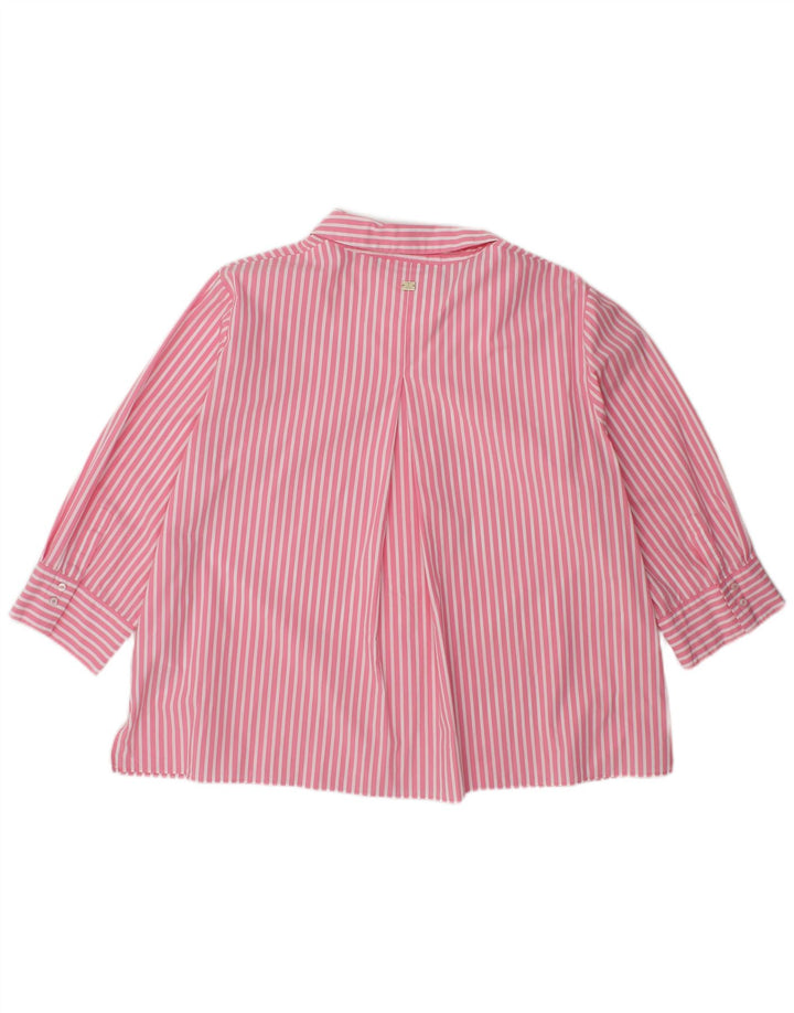 JOOP skjortebluse med 3/4 ærmer til kvinder UK 14 Medium Pink Nålestribet bomuld