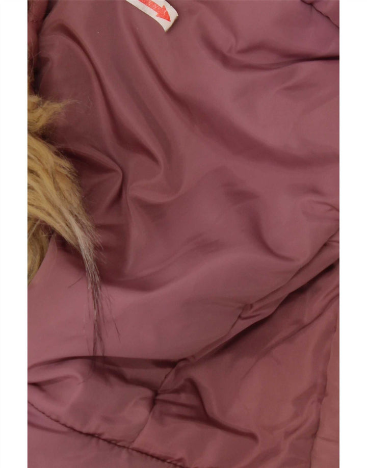Dkny Piger Hætte Vatteret Frakke 10-11 År Medium Pink Polyester