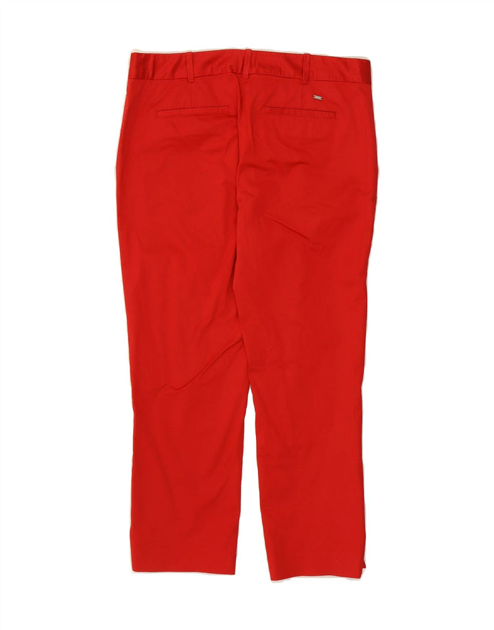 TOMMY HILFIGER Womens Straight Cropped Trousers US 6 Medium W30 L24 Red Vintage Tommy Hilfiger and Second-Hand Tommy Hilfiger from Messina Hembry 